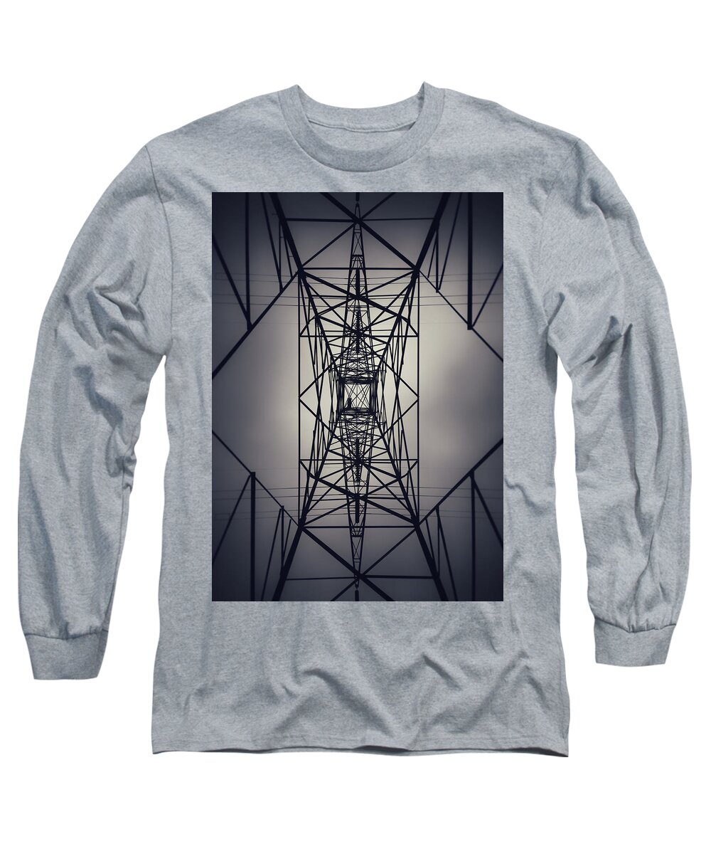 Electric Long Sleeve T-Shirt featuring the photograph Power Above by Nathan Little