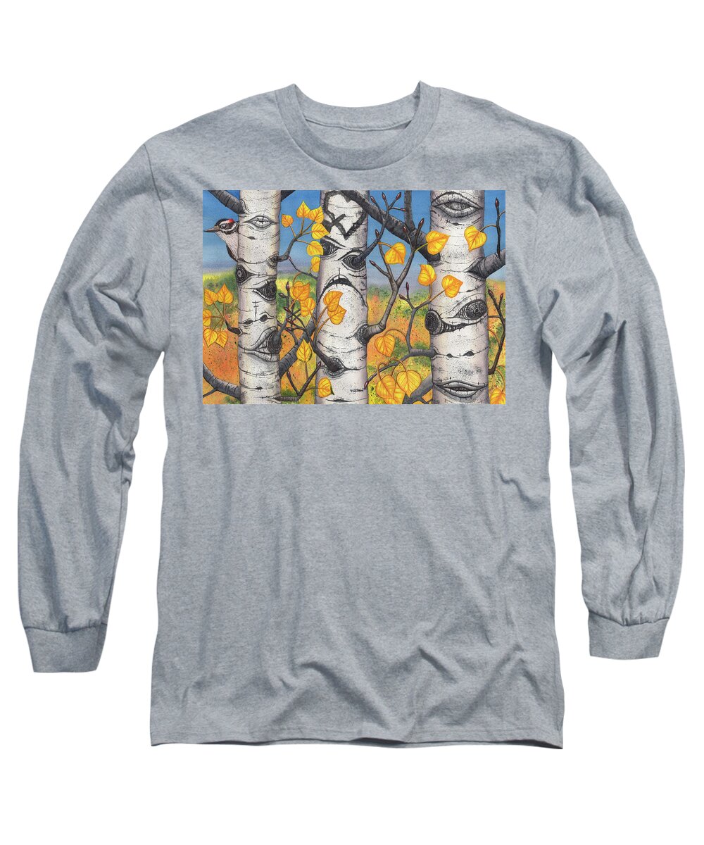 Aspen Long Sleeve T-Shirt featuring the painting Quakers by Catherine G McElroy
