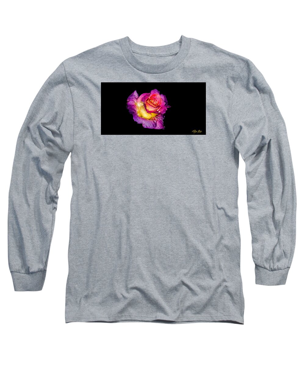 Plants Long Sleeve T-Shirt featuring the photograph Rain-melted Rose by Rikk Flohr