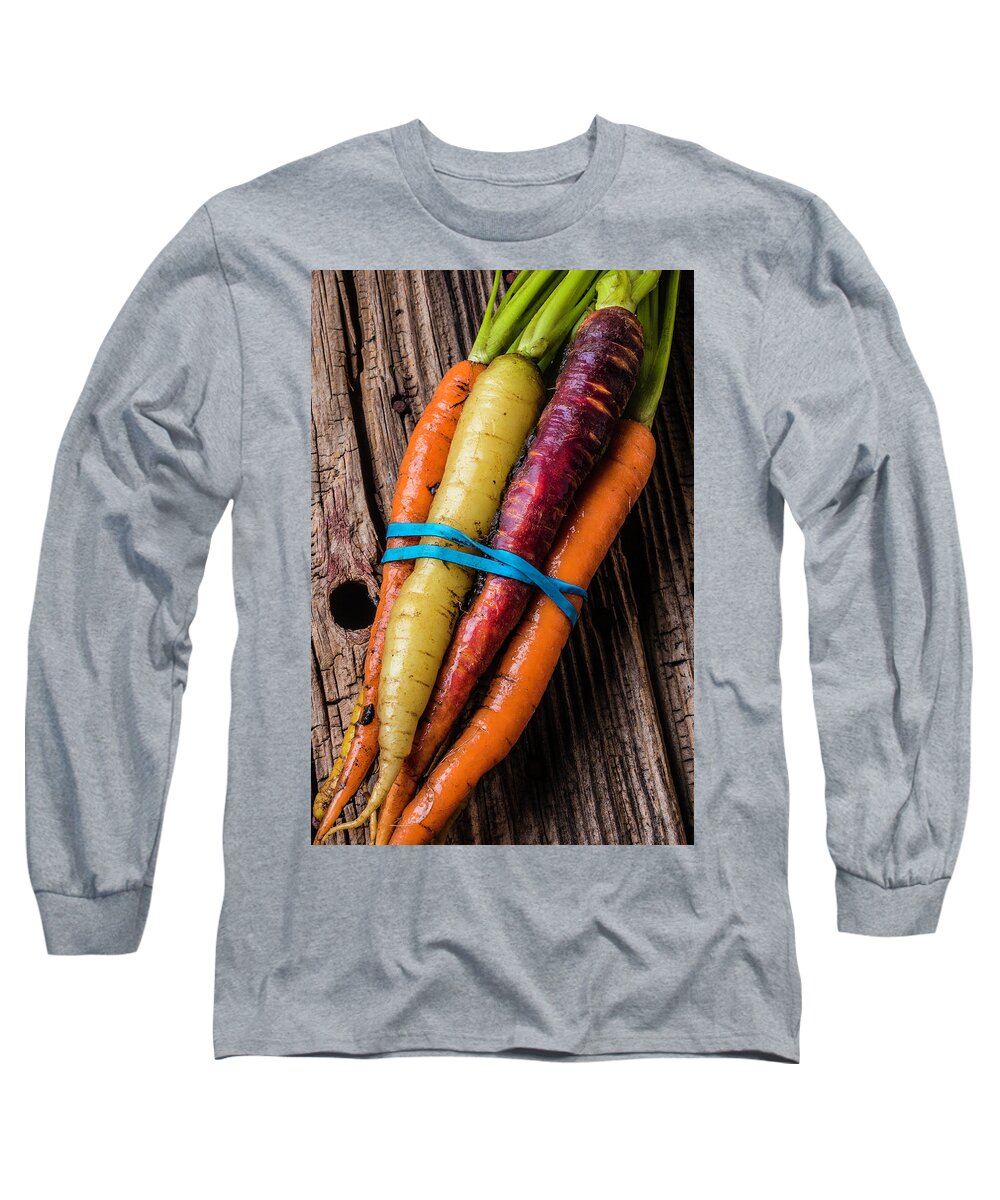 Rainbow Long Sleeve T-Shirt featuring the photograph Rainbow Carrots by Garry Gay
