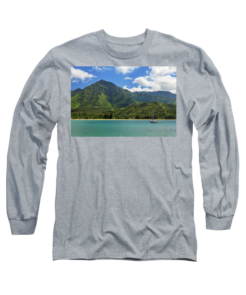 Sailboat Long Sleeve T-Shirt featuring the photograph Ready To Sail In Hanalei Bay by James Eddy