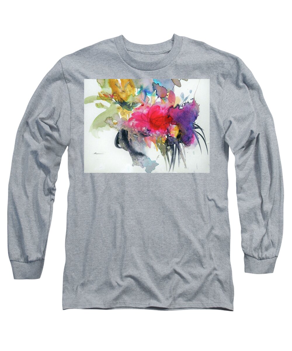 Outdoors Nature Travel Flowers Light Long Sleeve T-Shirt featuring the painting Red Flower 2 by Ed Heaton