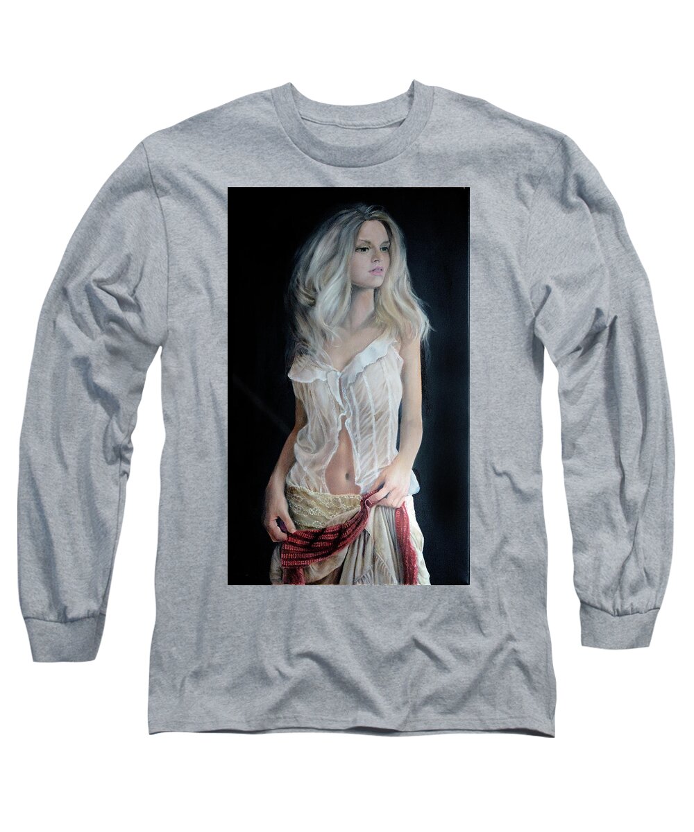 Figurative Long Sleeve T-Shirt featuring the painting Red by Richard Ferguson