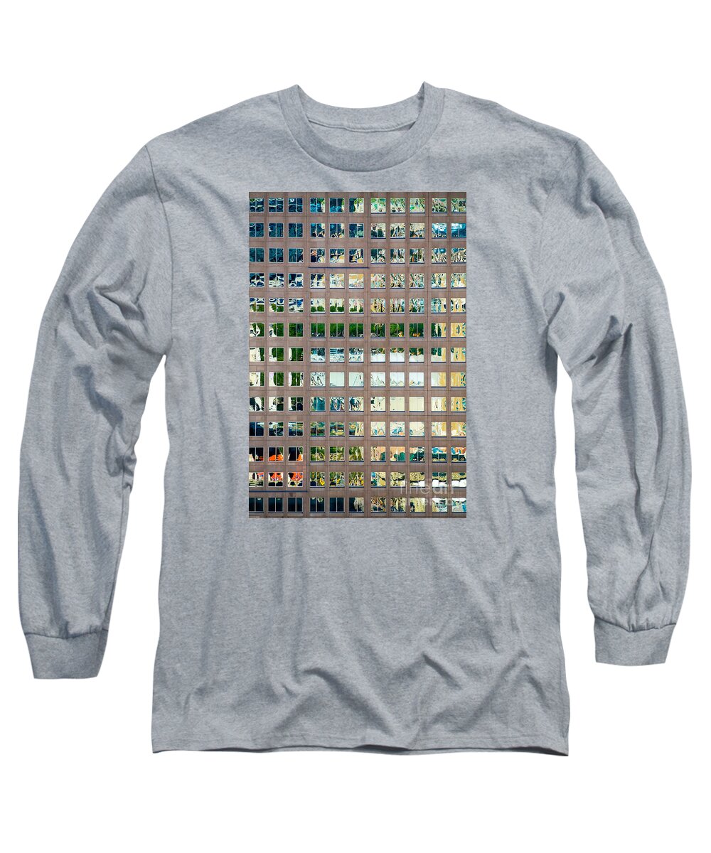 Canada Long Sleeve T-Shirt featuring the photograph Reflections in Windows of Office Building by Bryan Mullennix