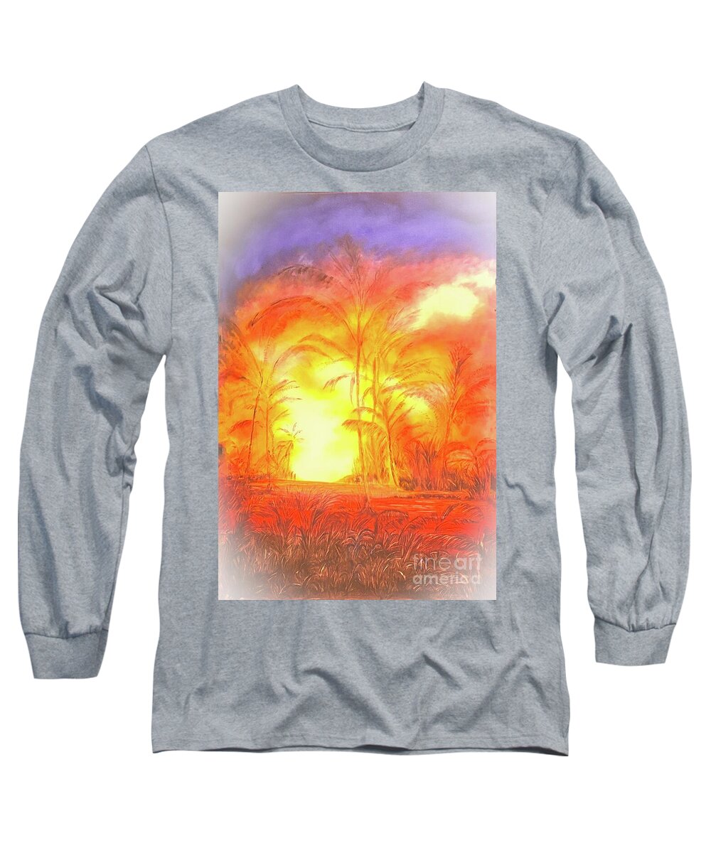 Leilani Long Sleeve T-Shirt featuring the painting AI LA'AU Forest Eater by Michael Silbaugh