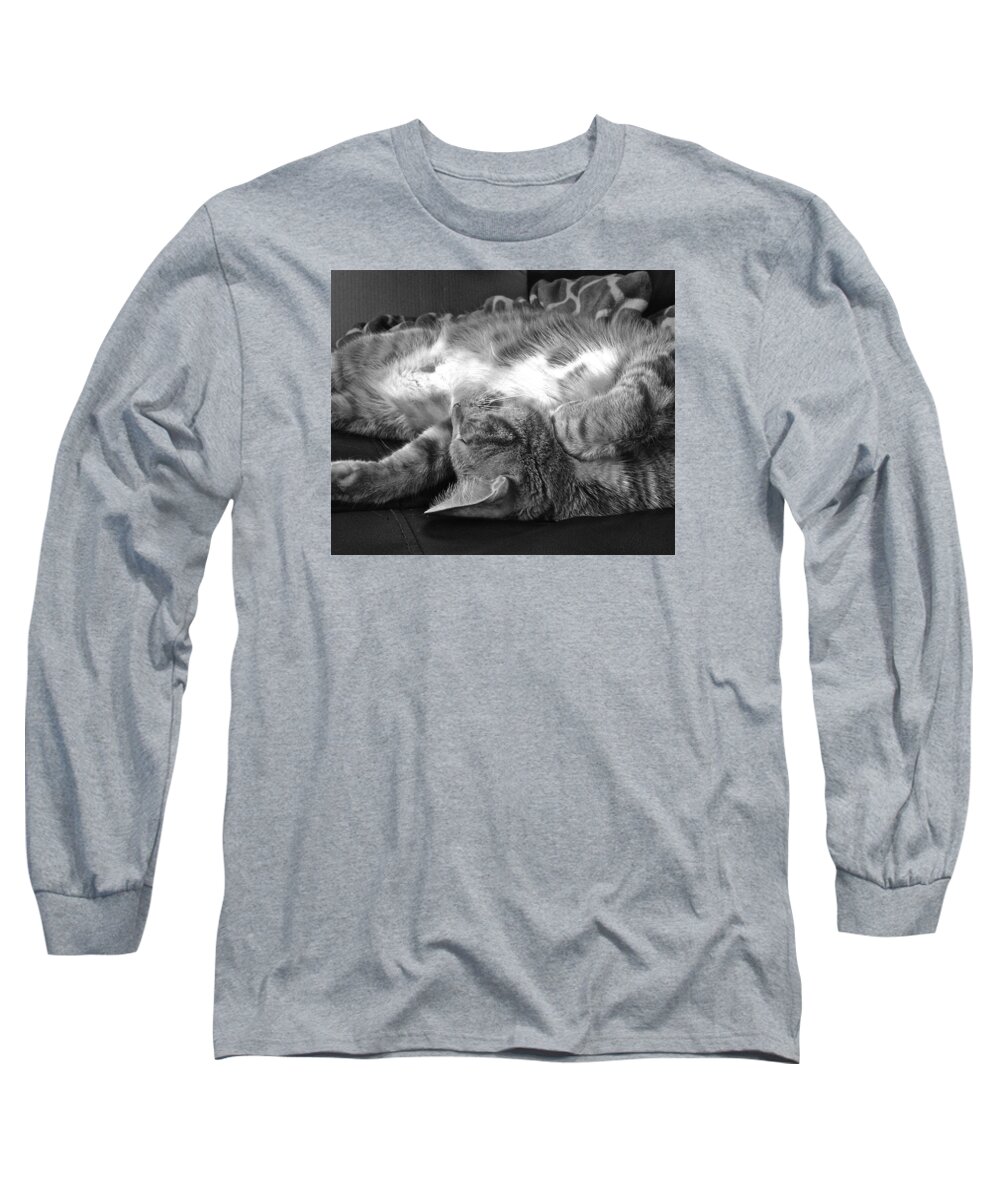Cat Long Sleeve T-Shirt featuring the photograph Resting Cat by Katelin Holly