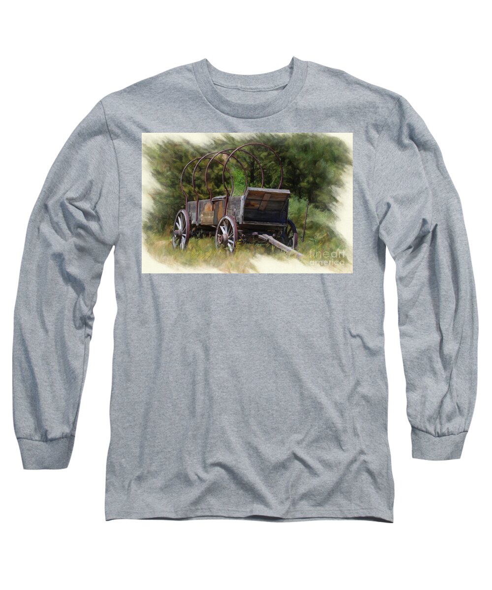 Prairie Schooner Long Sleeve T-Shirt featuring the photograph Retirement at Last by Stephen Schwiesow