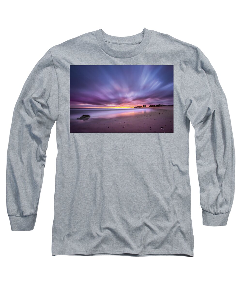 Sky Long Sleeve T-Shirt featuring the photograph Rockaway Beach by John Randazzo