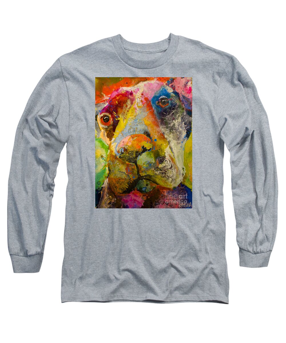 Dog Long Sleeve T-Shirt featuring the painting Rose by Kasha Ritter