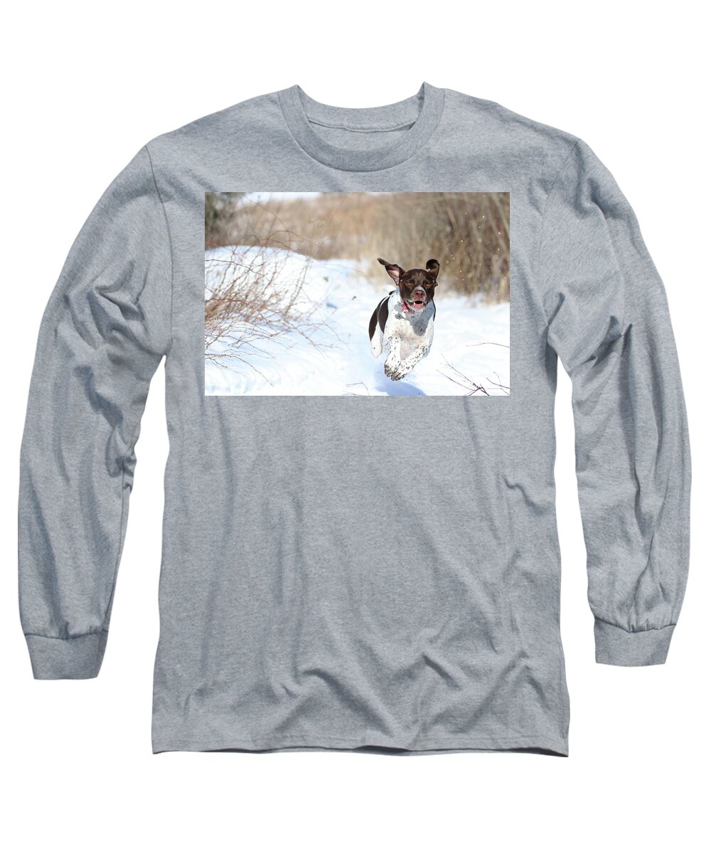 German Shorthaired Pointer Long Sleeve T-Shirt featuring the photograph Run Millie Run by Brook Burling