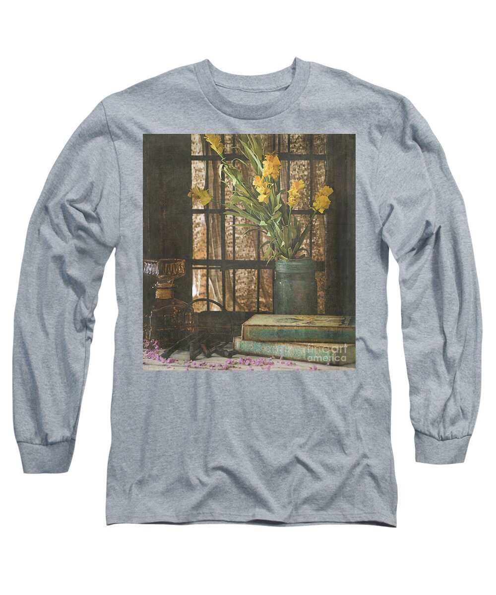 Flowers Long Sleeve T-Shirt featuring the photograph Rustic Still Life 1 by Teresa Wilson