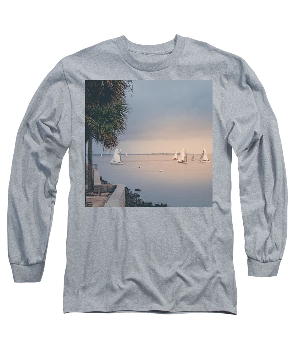 Cassandramichellephotography Long Sleeve T-Shirt featuring the photograph Sailboats And Palm Trees? Yes Please by Cassandra M Photographer
