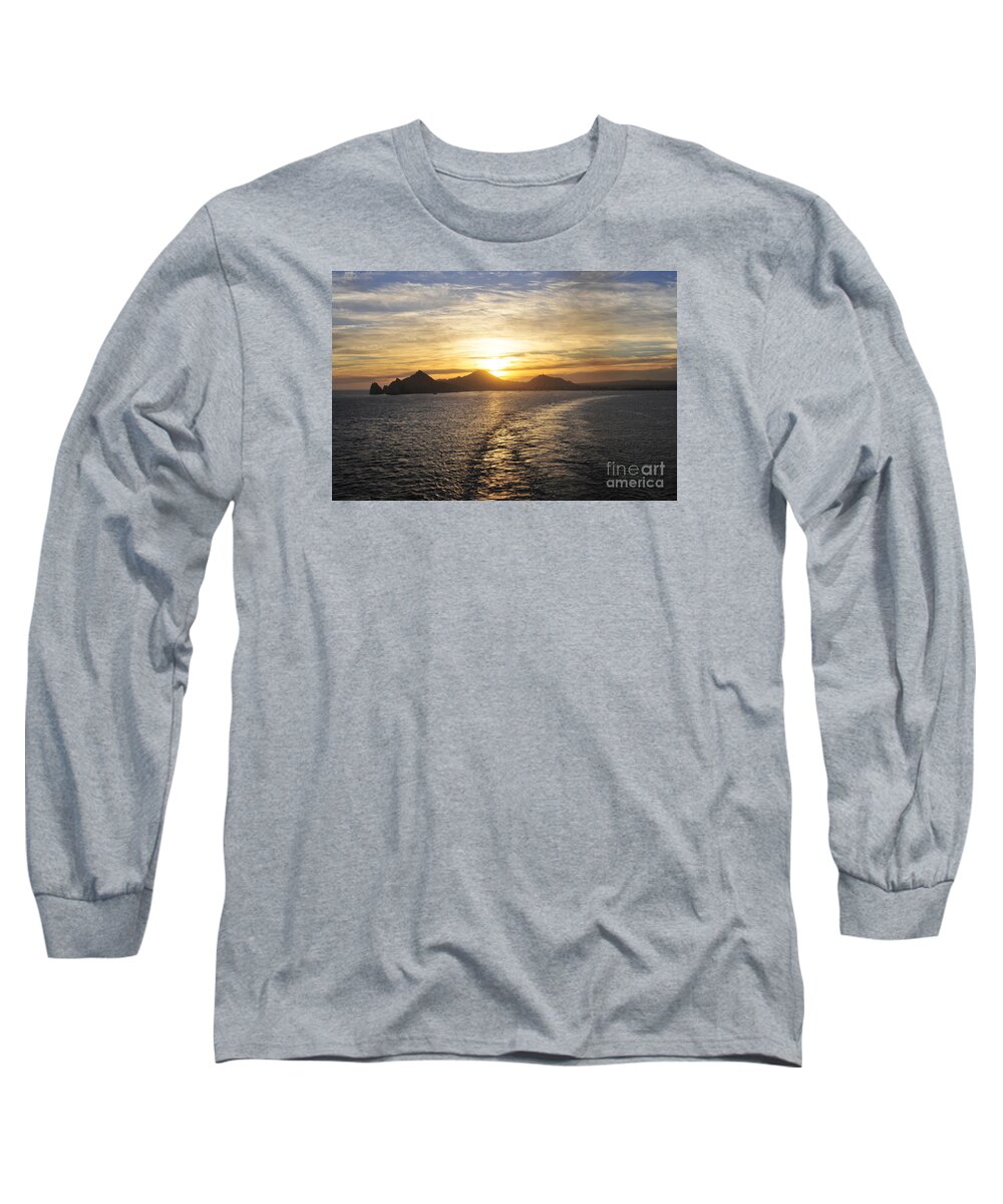 Golden Long Sleeve T-Shirt featuring the photograph Sailing away by Robert WK Clark