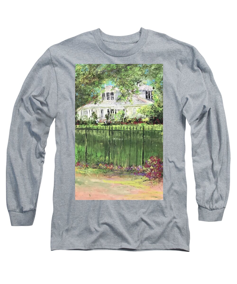 Slidell Long Sleeve T-Shirt featuring the painting Salmen Fritchie House aka The Patton House by Robin Miller-Bookhout