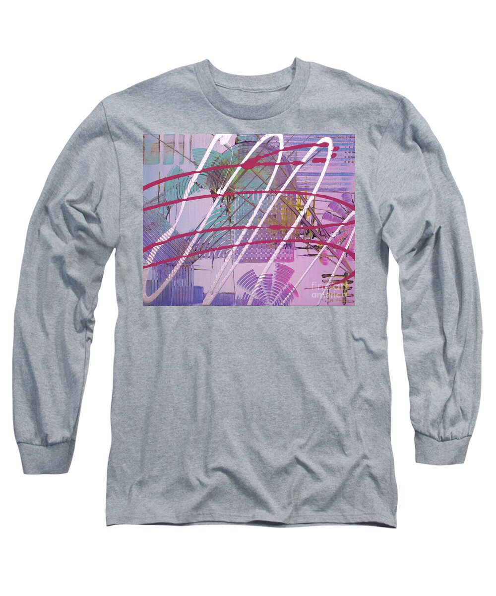 Acrylic Long Sleeve T-Shirt featuring the painting Satellites by Melissa Jacobsen