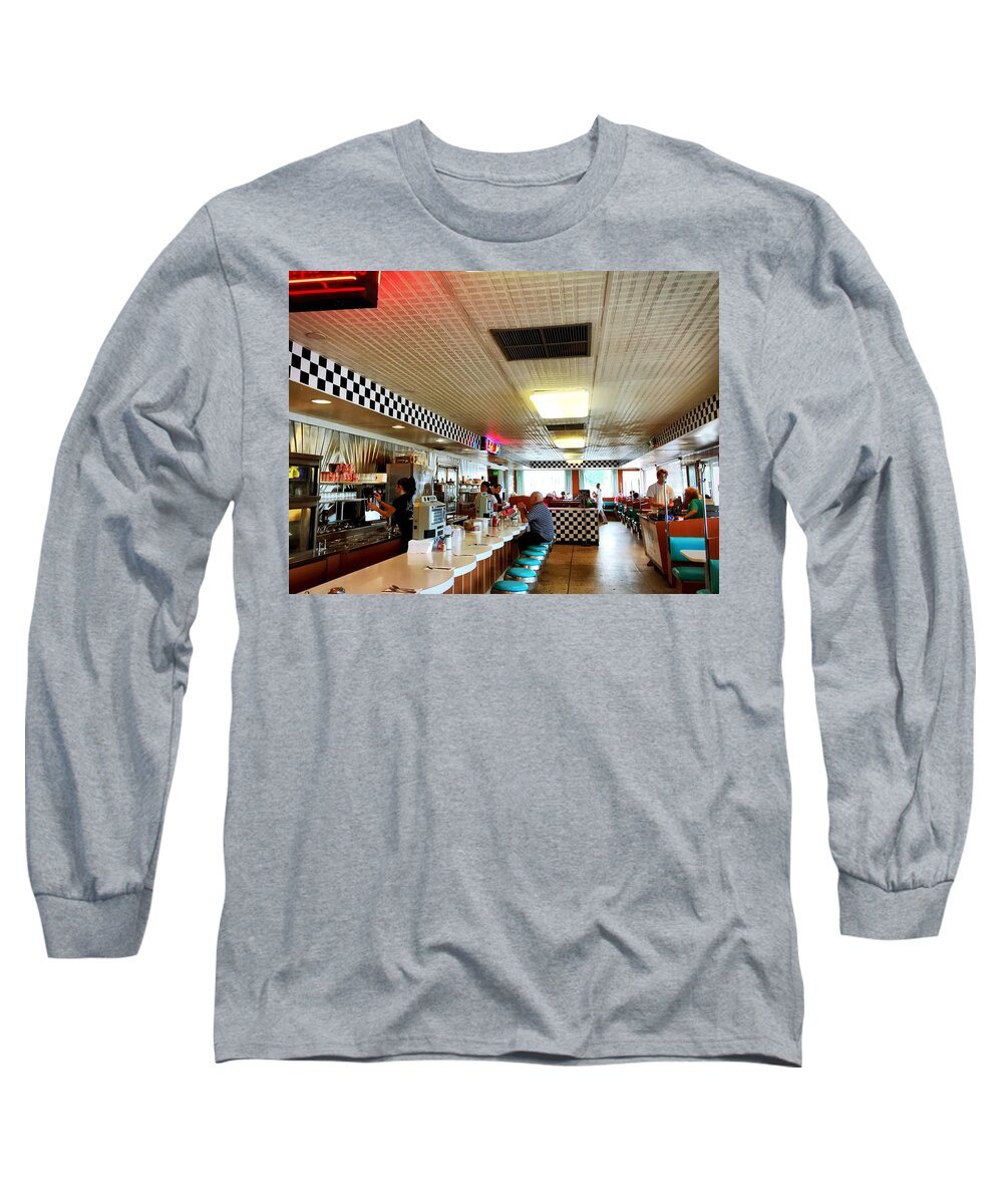 Diner Long Sleeve T-Shirt featuring the photograph Scenes from a Diner by Chris Montcalmo