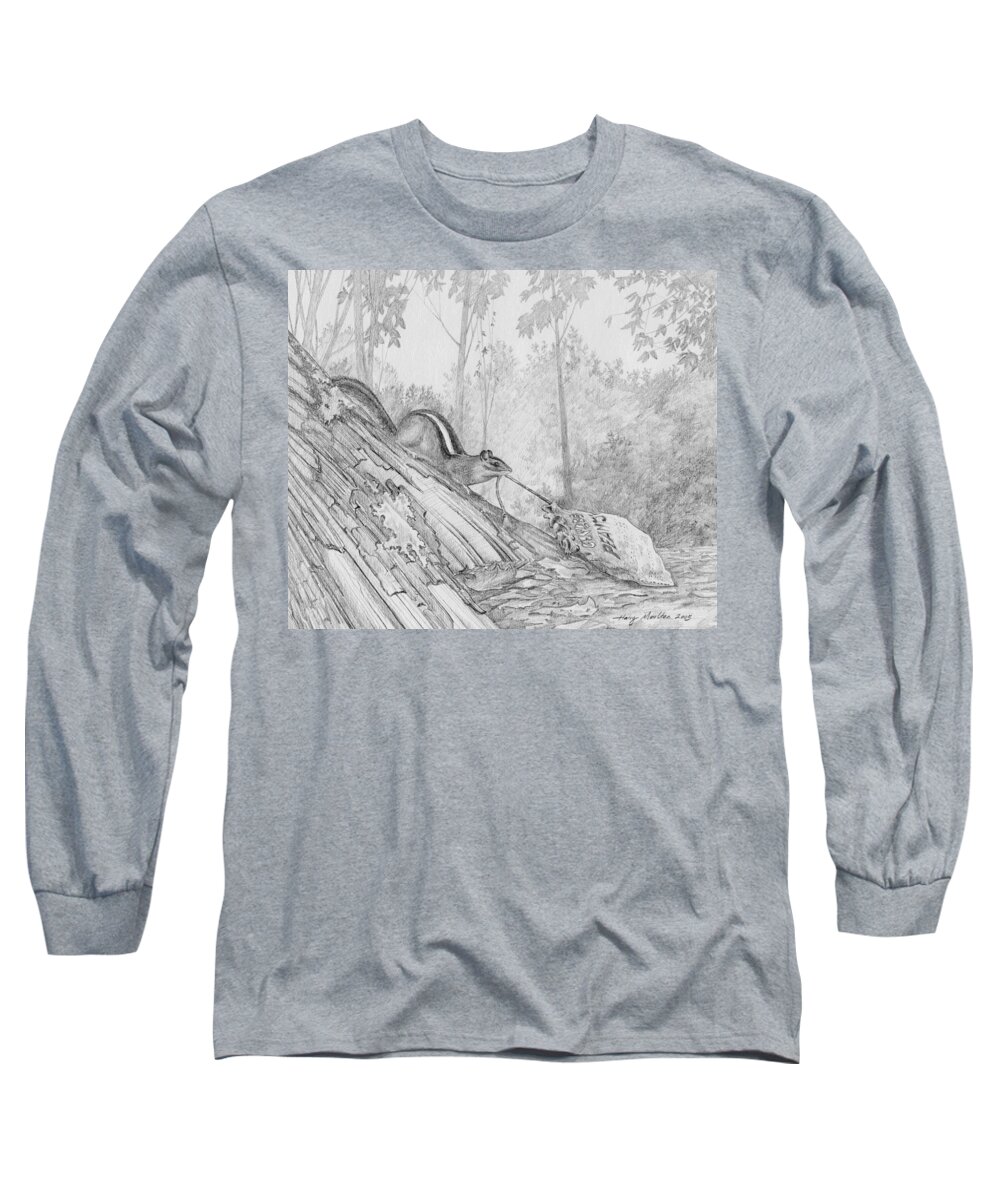 Animal Long Sleeve T-Shirt featuring the drawing Score by Harry Moulton