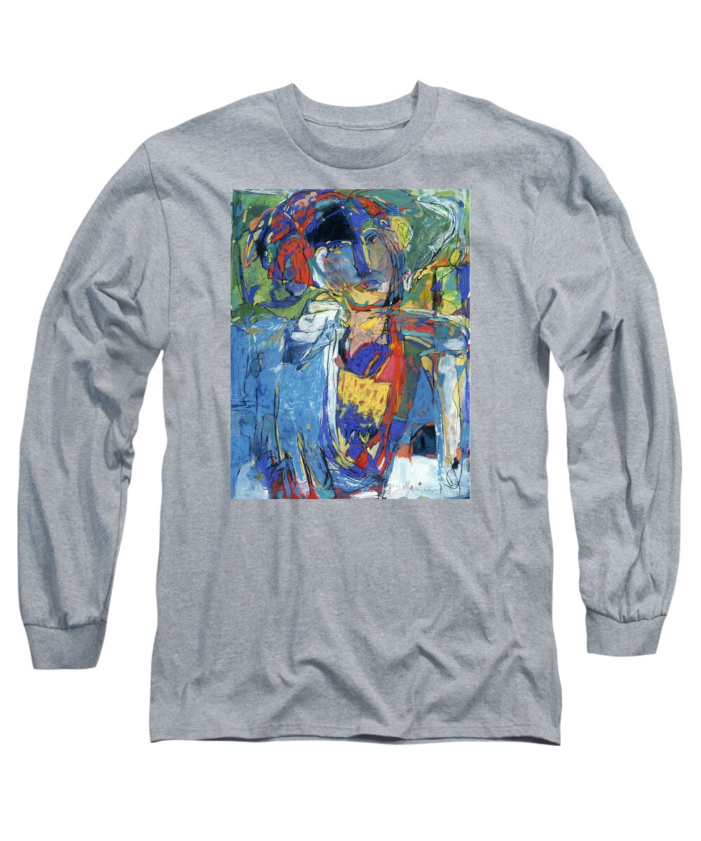 Sea Long Sleeve T-Shirt featuring the drawing Seaman by Mykul Anjelo