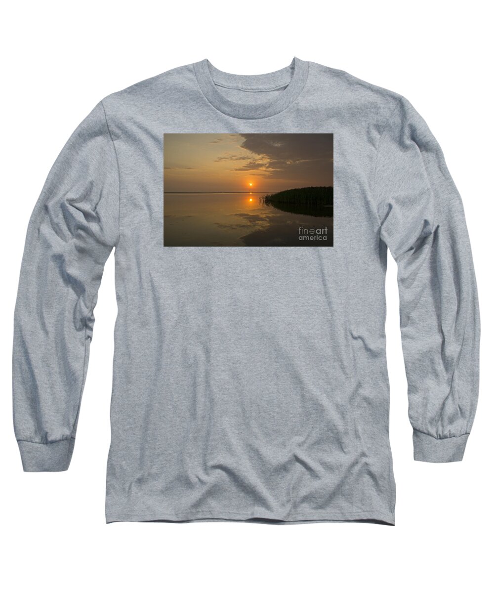 Sunset Long Sleeve T-Shirt featuring the photograph Serene evening by Inge Riis McDonald