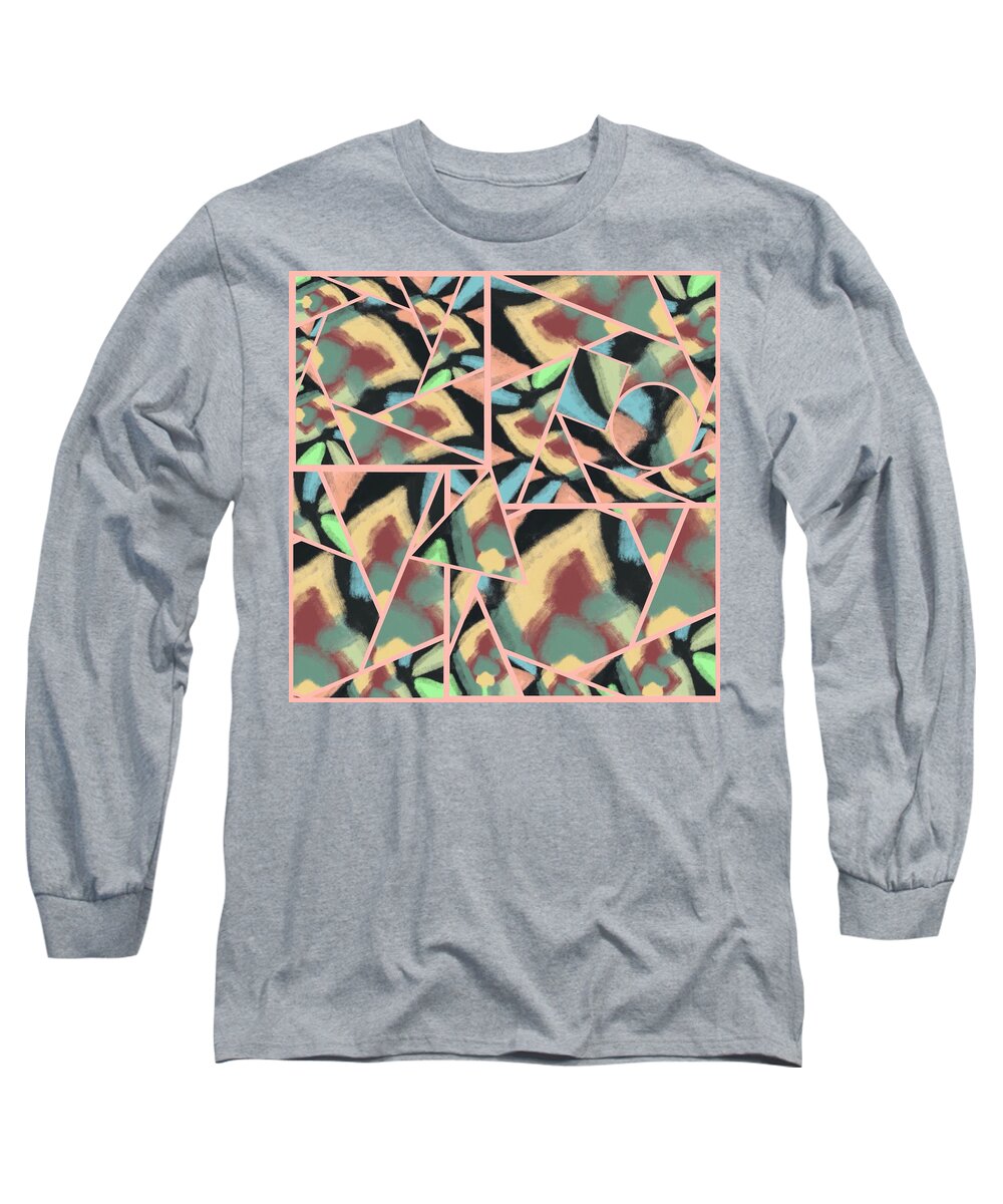 Patterns Long Sleeve T-Shirt featuring the digital art Shades Forward 2 by Joan Ellen Gandy of The Art Of Gandy