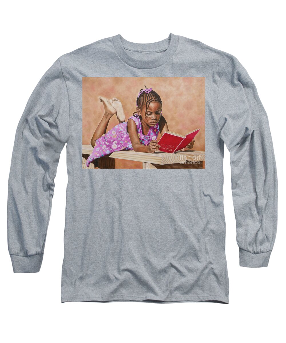 Little Long Sleeve T-Shirt featuring the painting Shaquel by Nicole Minnis