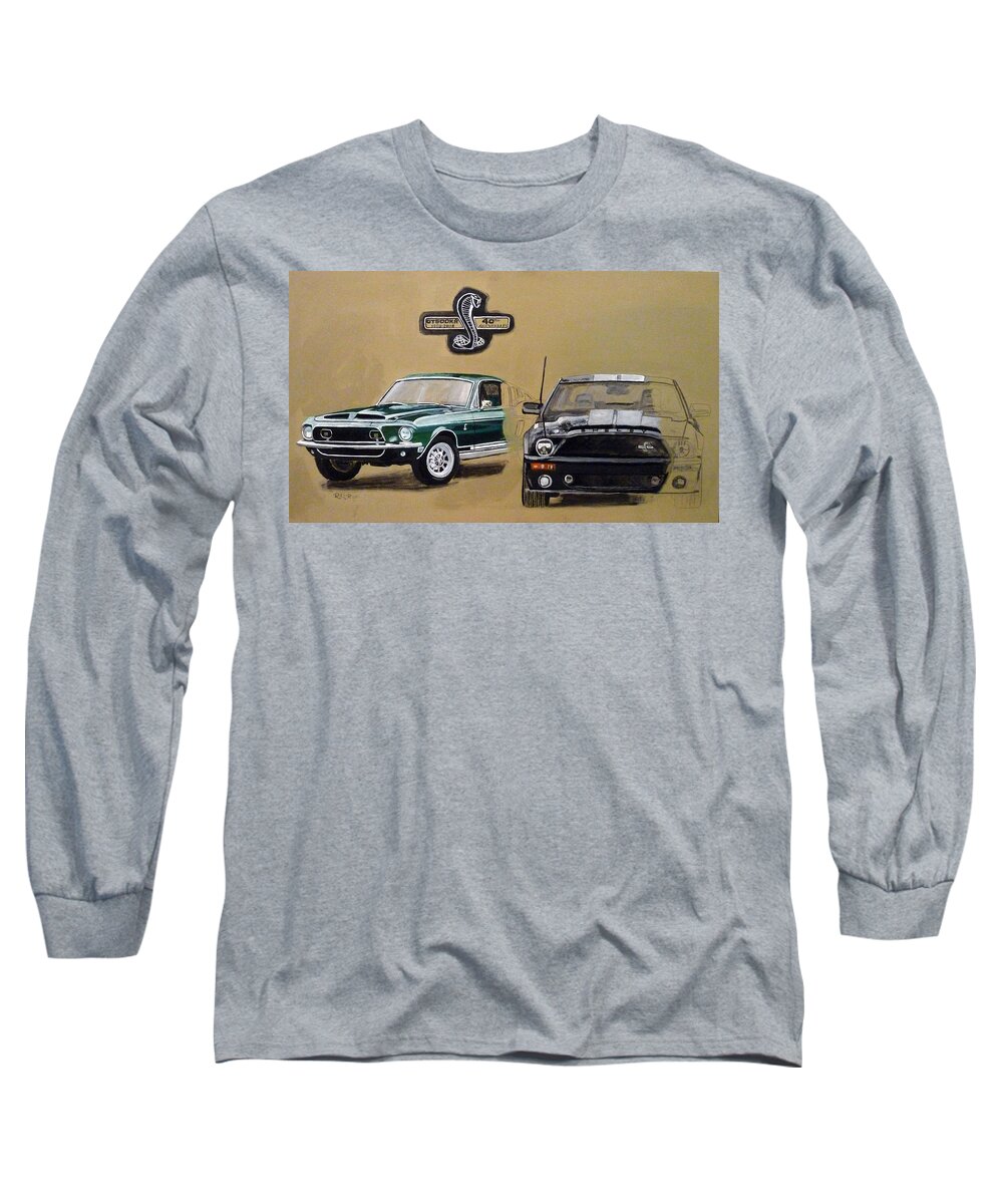 Cars Long Sleeve T-Shirt featuring the painting Shelby 40th Anniversary by Richard Le Page