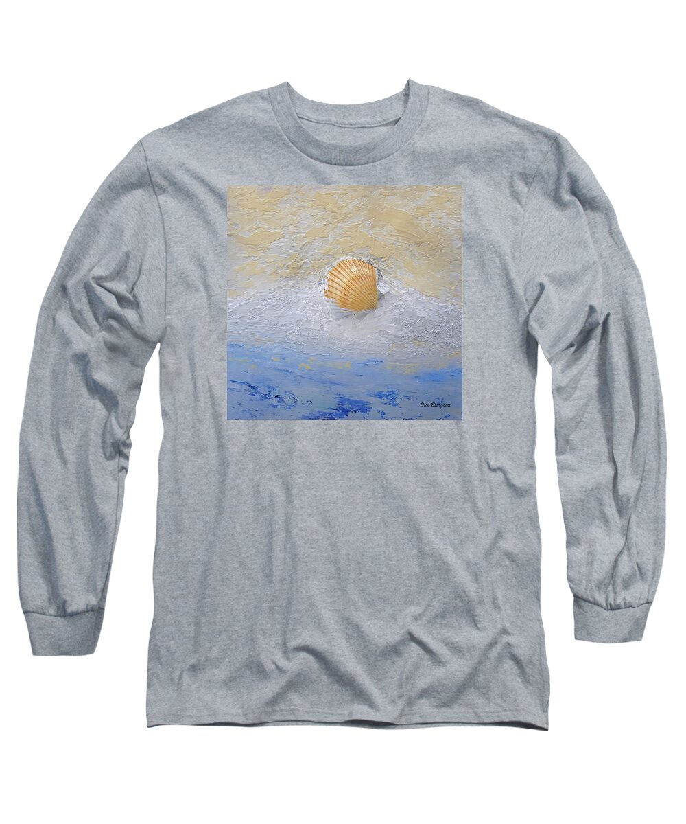 Seashell Long Sleeve T-Shirt featuring the painting Shell by Dick Bourgault