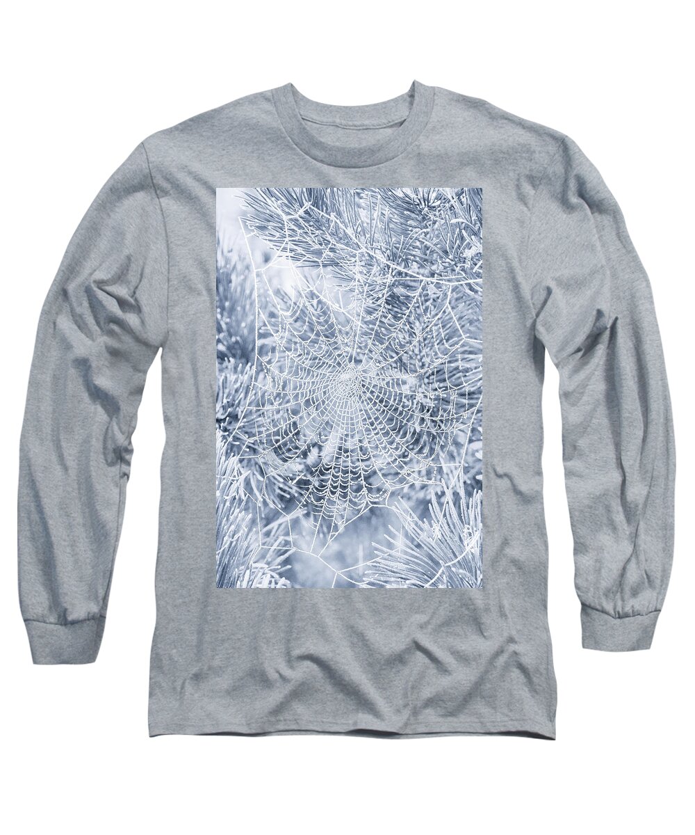 Web Long Sleeve T-Shirt featuring the photograph Silver Filigree by Iryna Goodall