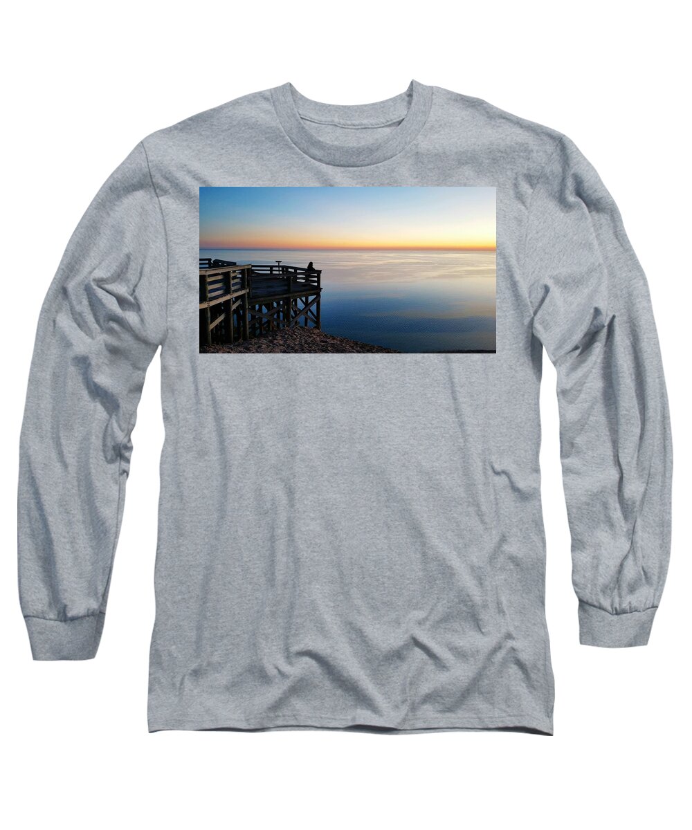 Overlook Long Sleeve T-Shirt featuring the photograph Sleeping Bear Overlook at Dusk 02 by William Slider
