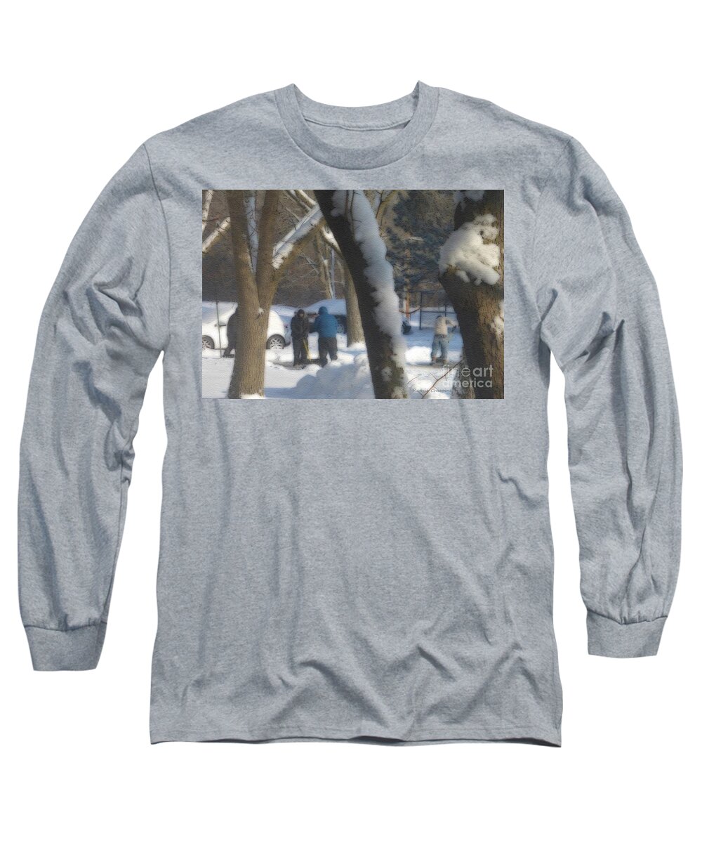 Photography Long Sleeve T-Shirt featuring the photograph Snow Days by Kathie Chicoine