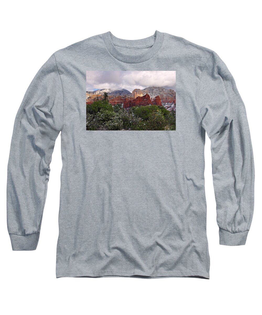 Landscape Long Sleeve T-Shirt featuring the photograph Snow in Heaven by Leda Robertson