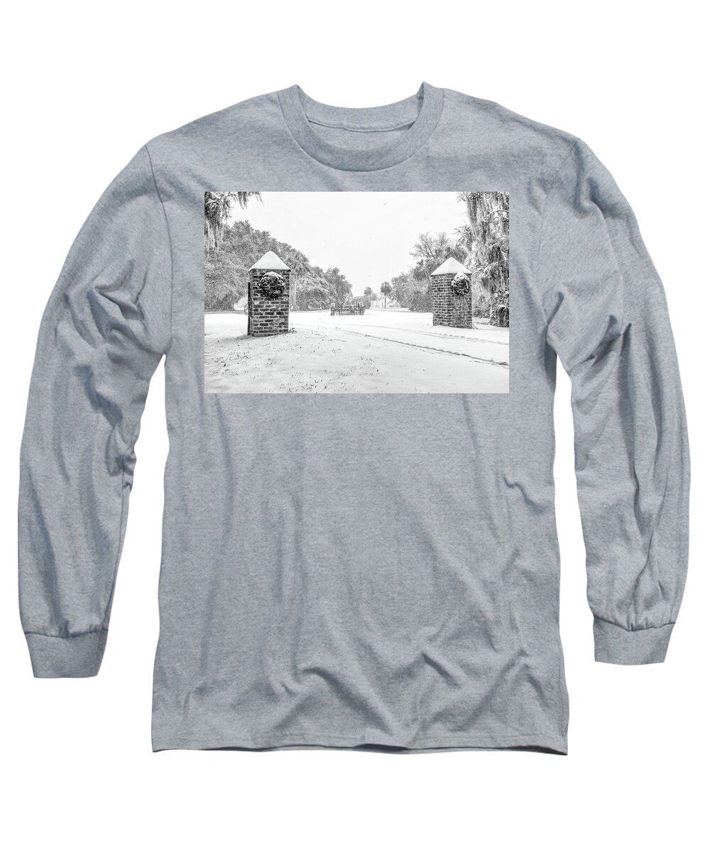 Chisolm Long Sleeve T-Shirt featuring the photograph Snowy Gates of Chisolm Island by Scott Hansen