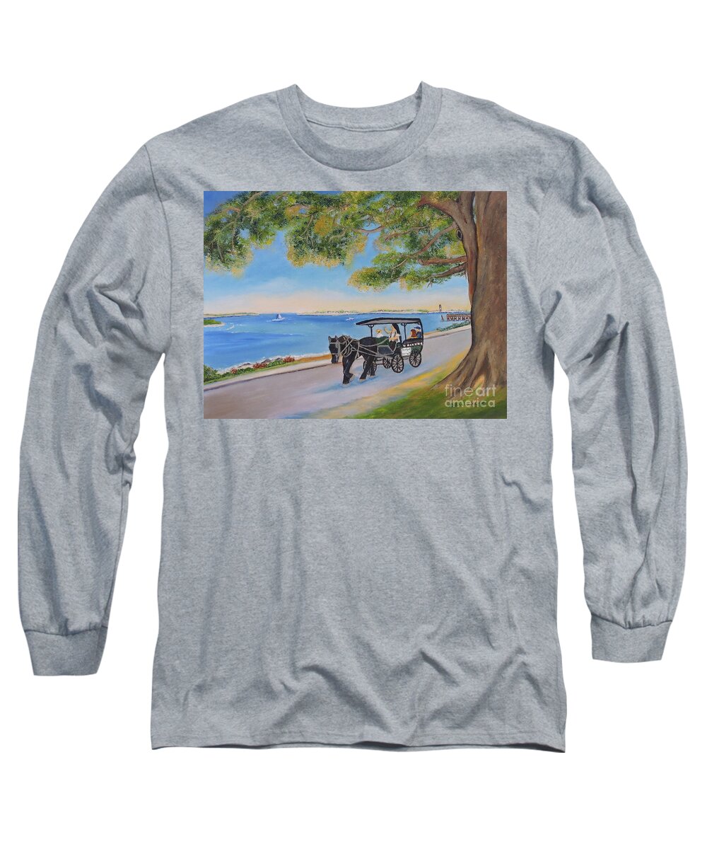 Art Long Sleeve T-Shirt featuring the painting Southport Stroll by Shelia Kempf