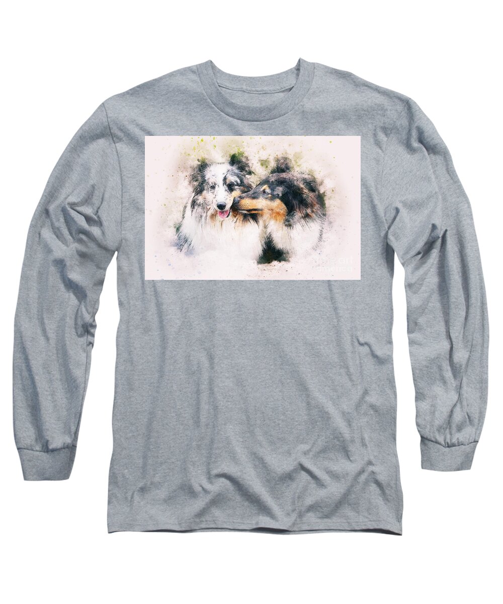 Kisses Long Sleeve T-Shirt featuring the digital art Special kisses by Kathy Tarochione