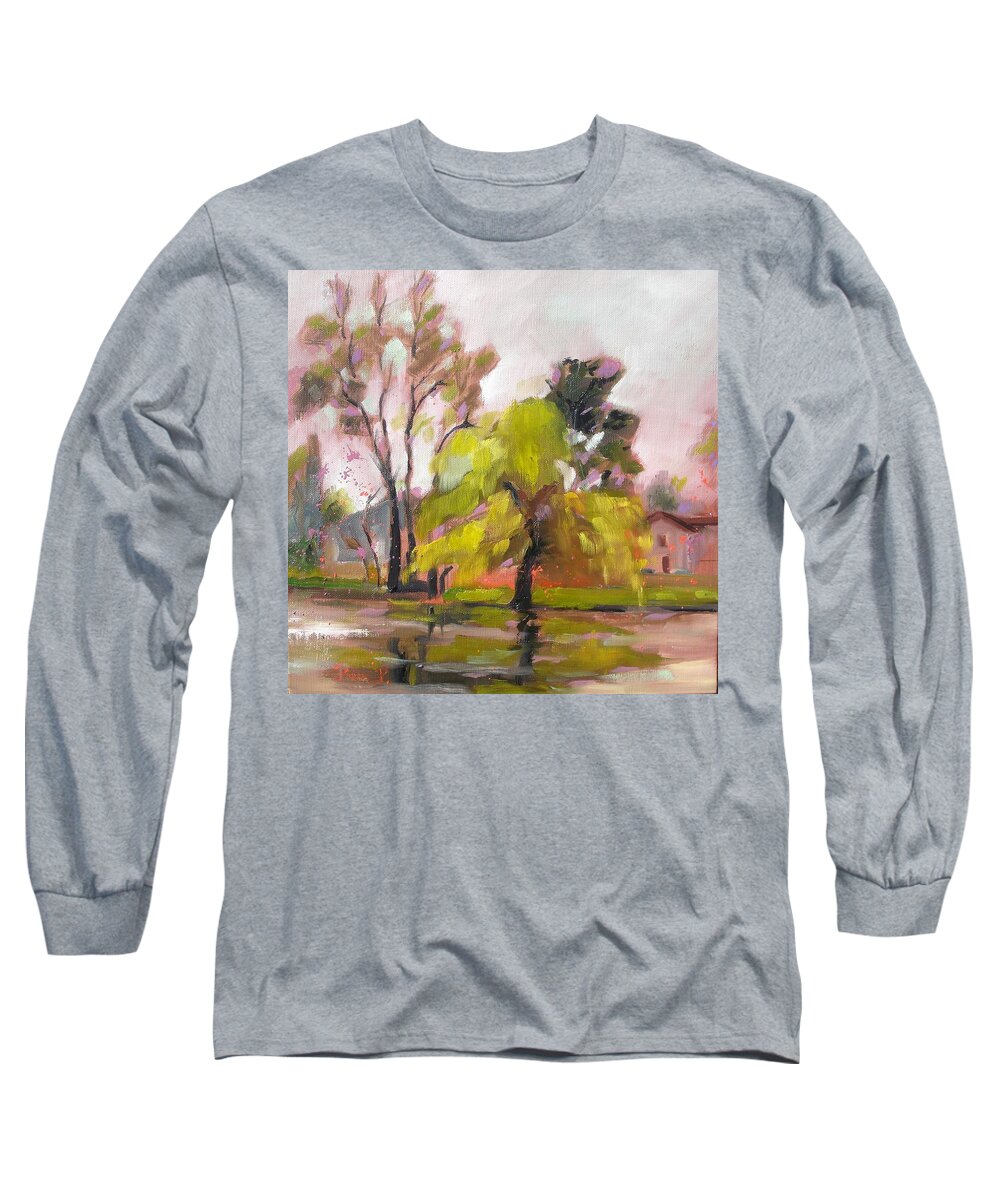  Long Sleeve T-Shirt featuring the painting Spring At Jarnac by Kim PARDON