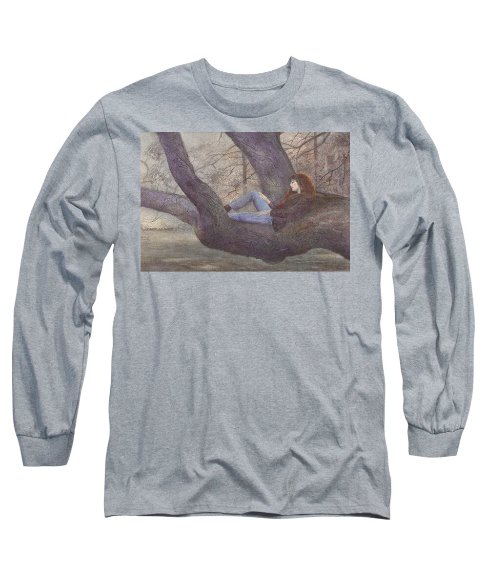 Portrait Long Sleeve T-Shirt featuring the painting Spring Dreaming by David Ladmore