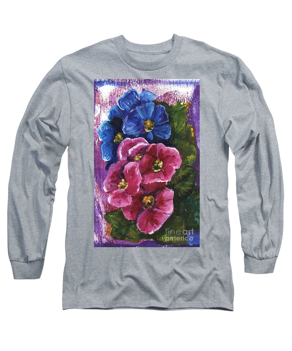 Flowers Long Sleeve T-Shirt featuring the painting Spring Flowers by Alga Washington