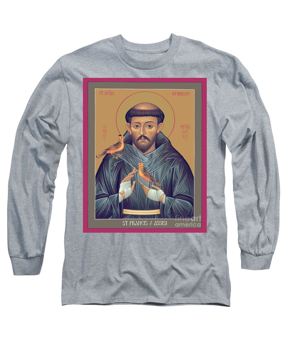 St. Francis Of Assisi Long Sleeve T-Shirt featuring the painting St. Francis of Assisi - RLFOB by Br Robert Lentz OFM