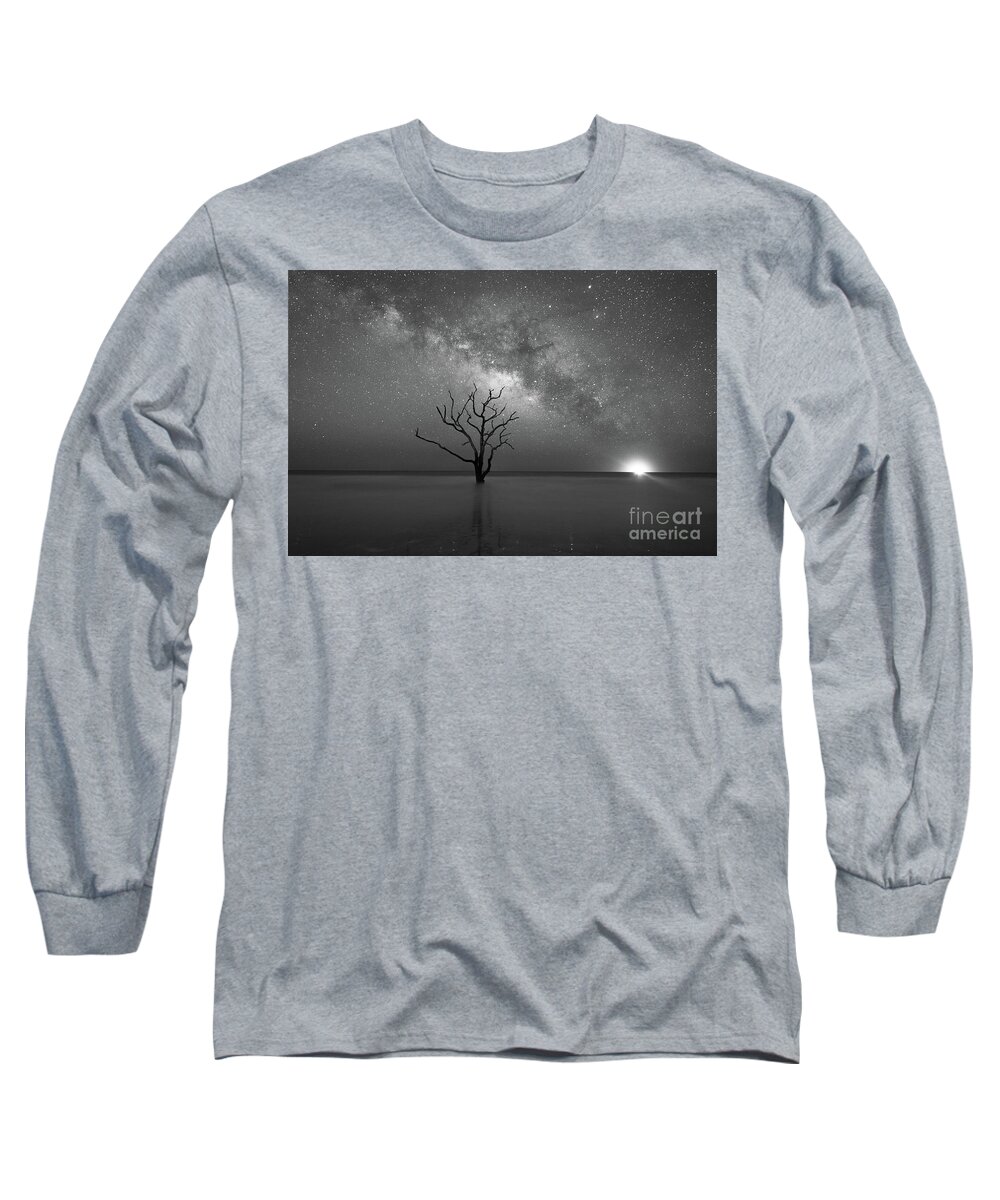 Botany Bay Milky Way Long Sleeve T-Shirt featuring the photograph Standing Still BW by Michael Ver Sprill