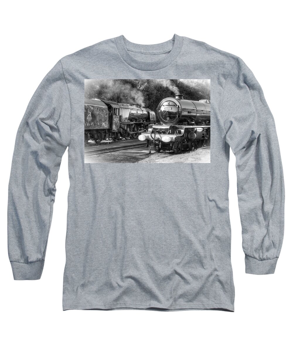 Steam Long Sleeve T-Shirt featuring the photograph Stanier Pacifics at Swanwick by David Birchall