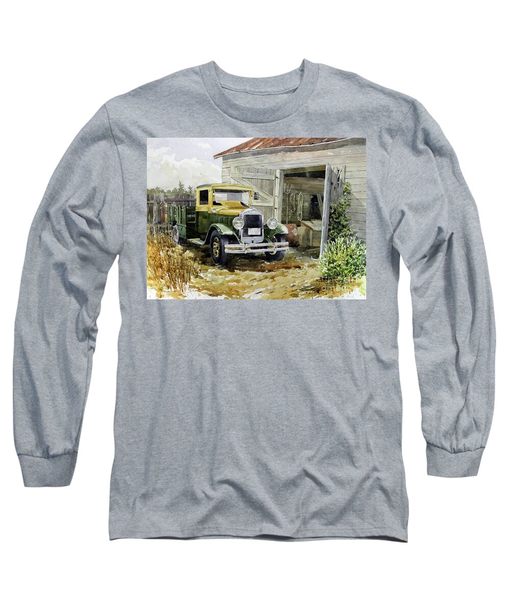 Steam Era Long Sleeve T-Shirt featuring the painting Still Running by William Band