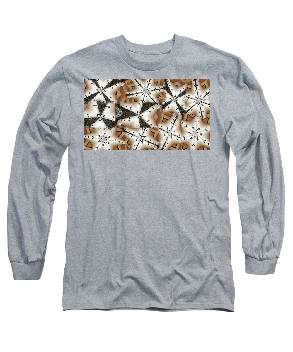 Abstract Long Sleeve T-Shirt featuring the digital art Stitched 3 by Ronald Bissett