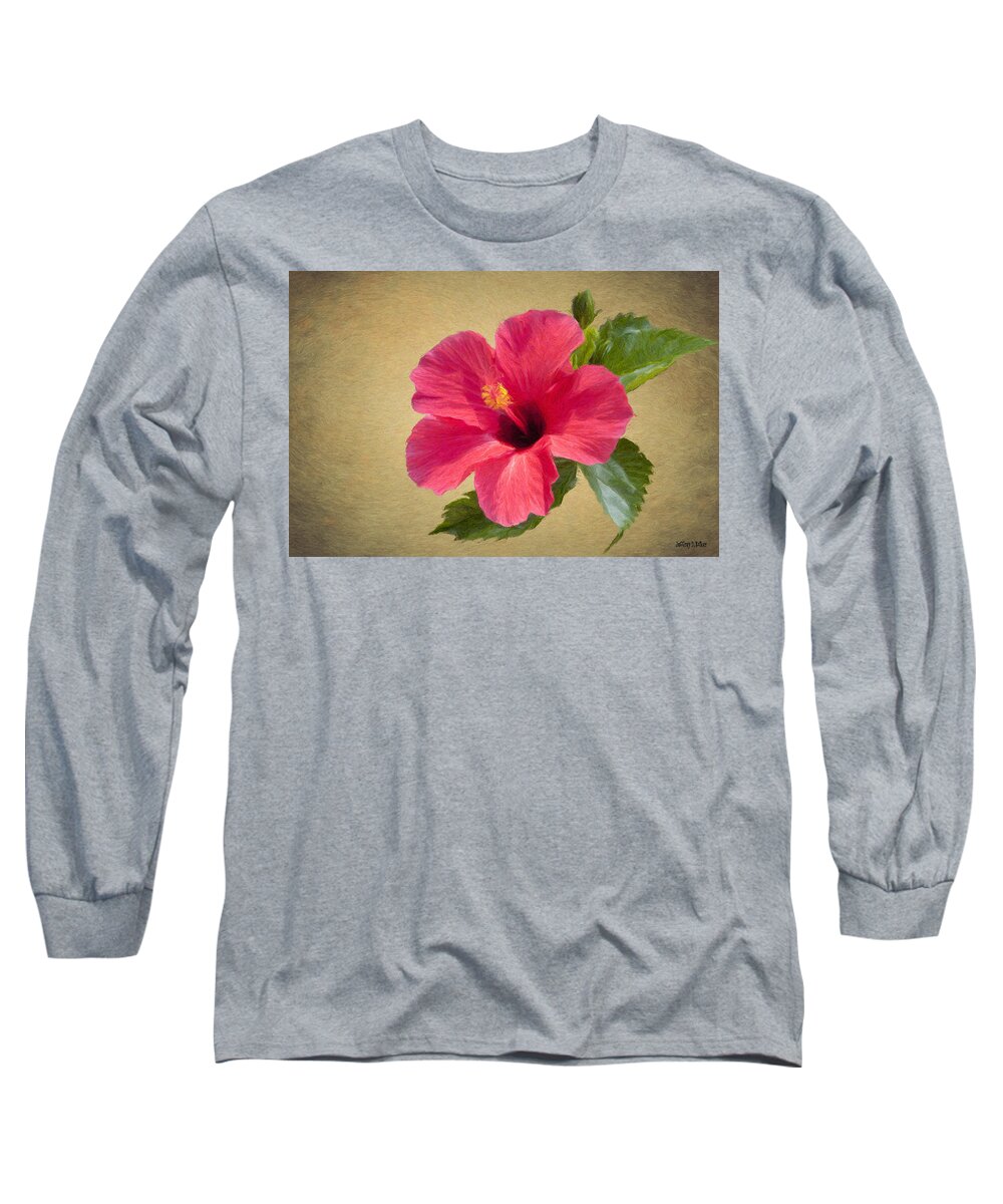 Flower Long Sleeve T-Shirt featuring the painting Study in Scarlet by Jeffrey Kolker