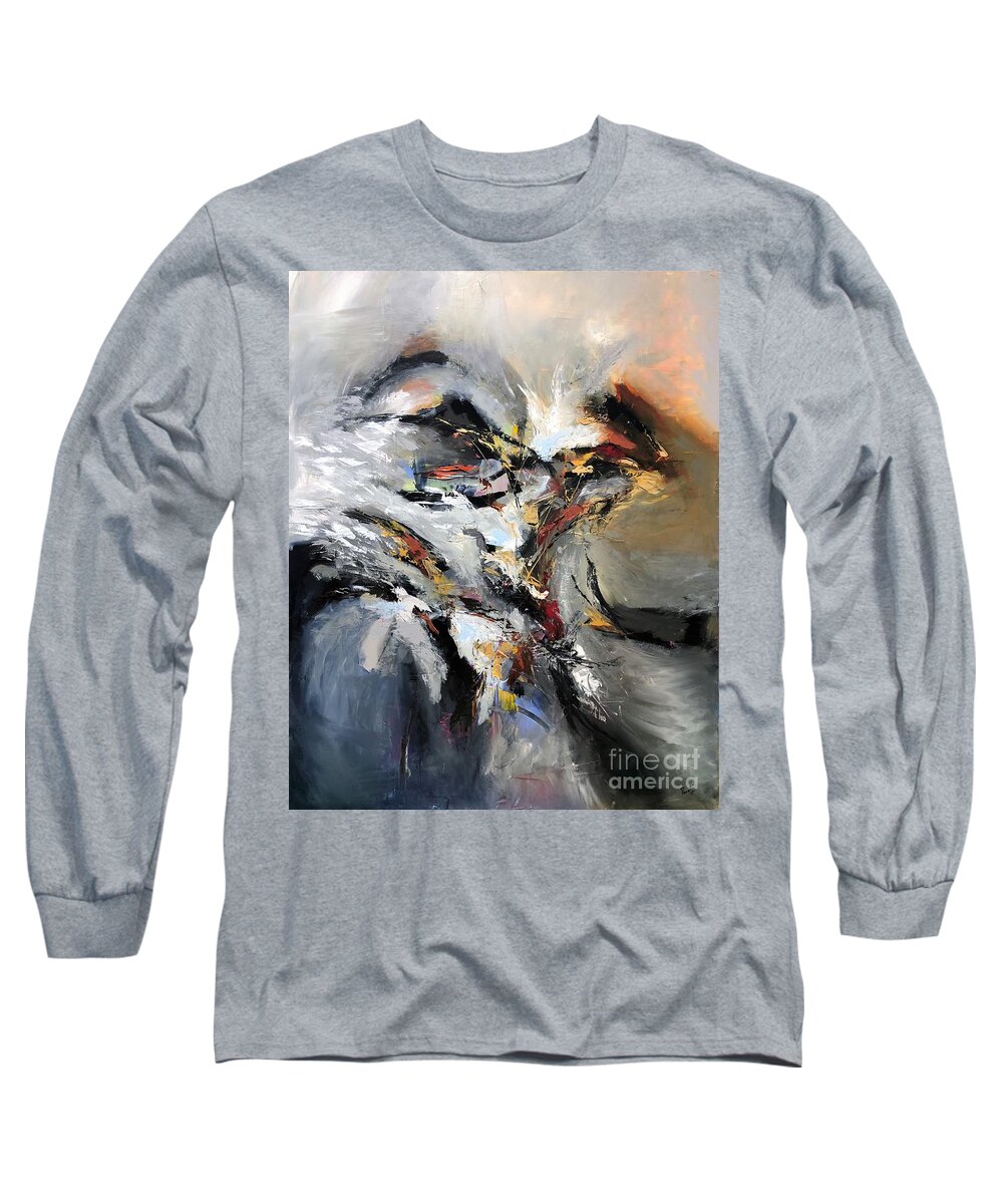 Brown Long Sleeve T-Shirt featuring the painting Stunning by Preethi Mathialagan