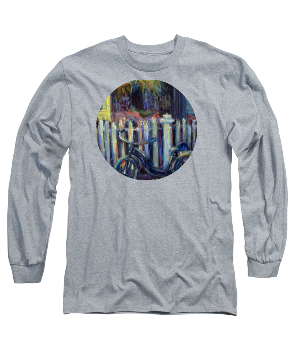 Village Scene Long Sleeve T-Shirt featuring the painting Summer Days by Mary Wolf