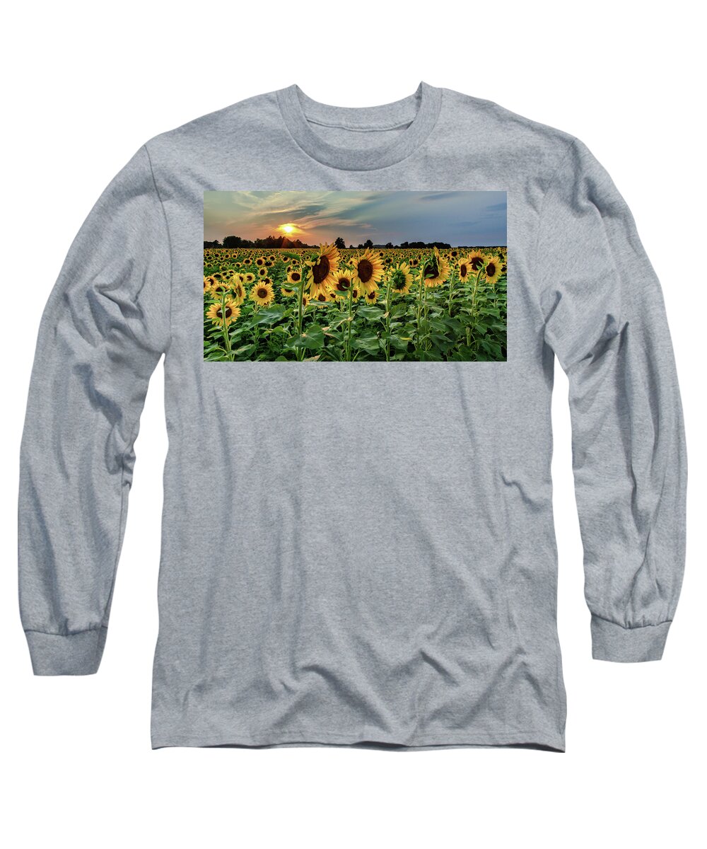 Sunset Long Sleeve T-Shirt featuring the photograph Sunflower Sunset by Rod Best