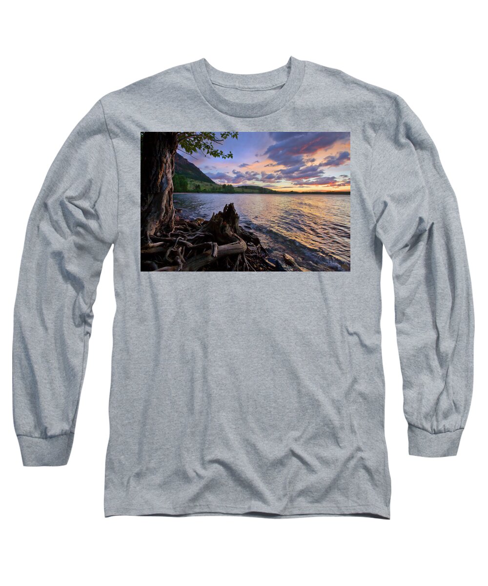 Rockies Long Sleeve T-Shirt featuring the photograph Sunrise at Waterton Lakes by Dan Jurak