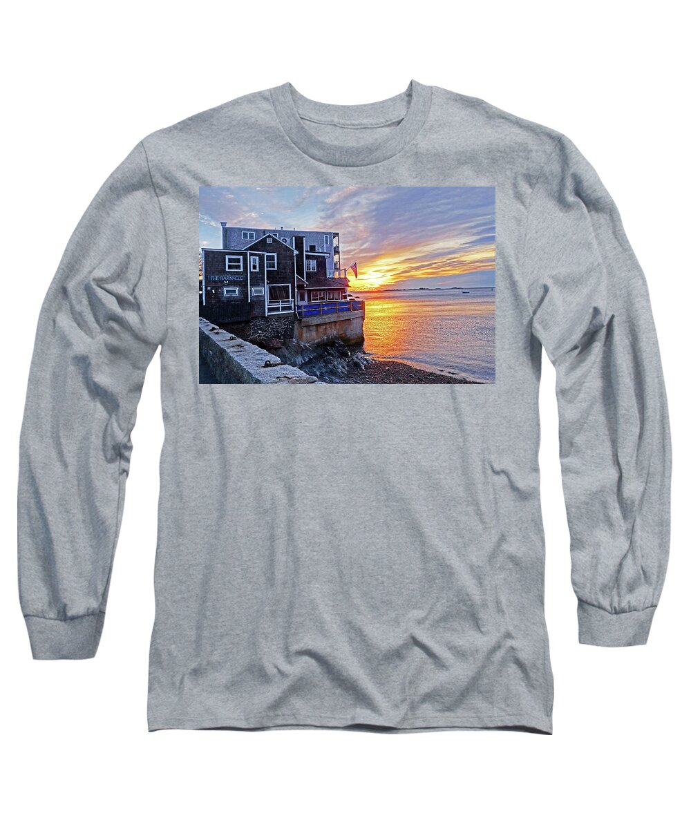 Marblehead Long Sleeve T-Shirt featuring the photograph Sunrise by the Barnacle Marblehead MA by Toby McGuire