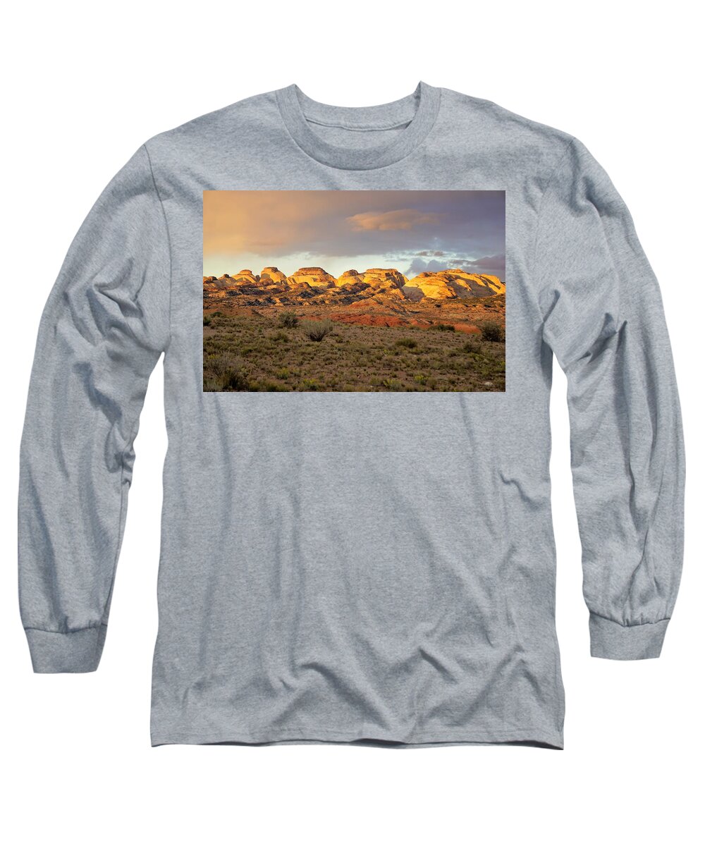 Capitol Long Sleeve T-Shirt featuring the photograph Sunset on Capitol Reef by Tranquil Light Photography