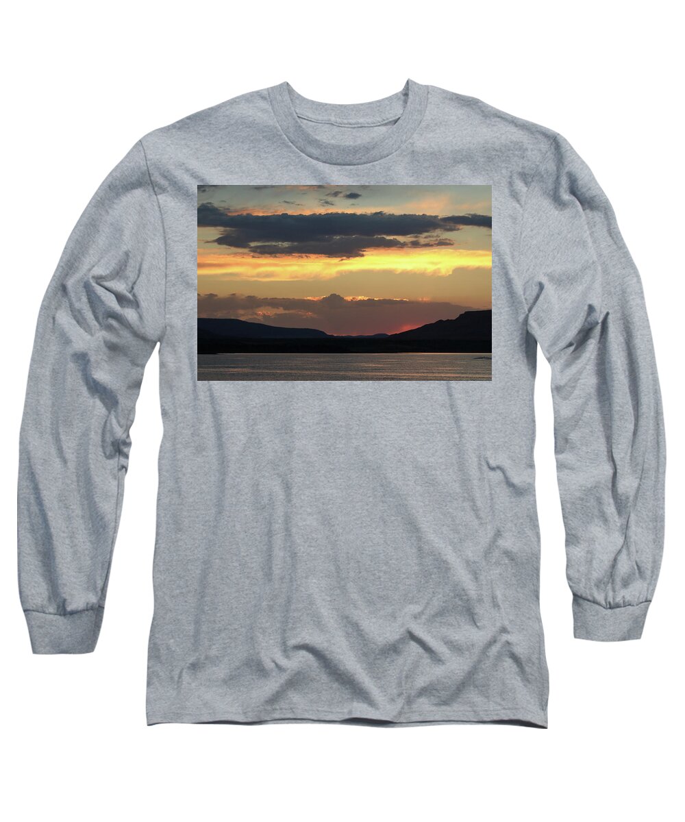 Sunset Long Sleeve T-Shirt featuring the photograph Sunset on Lake Abiquiu by David Diaz